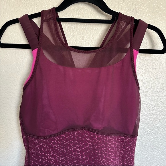 Lululemon Ready Set Sweat Mesh Strappy Cycling Lightweight maroon Tank Top - Picture 4 of 14